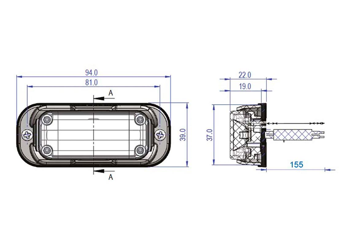 Luce direzionale ambra omologata & ultra-robusta